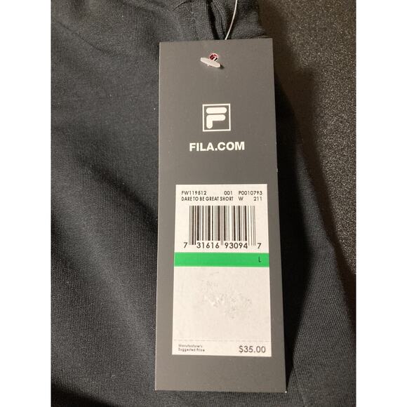 Womens Fila Athletic Sport Short Stretch Training Activewear Size L Black NWT - Picture 5 of 8